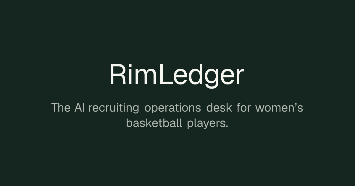 RimLedger — Highlight reels, ghosted coach DMs, and a mom treating a Google Doc like a portfolio.…